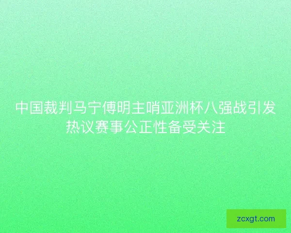 中国裁判马宁傅明主哨亚洲杯八强战引发热议赛事公正性备受关注